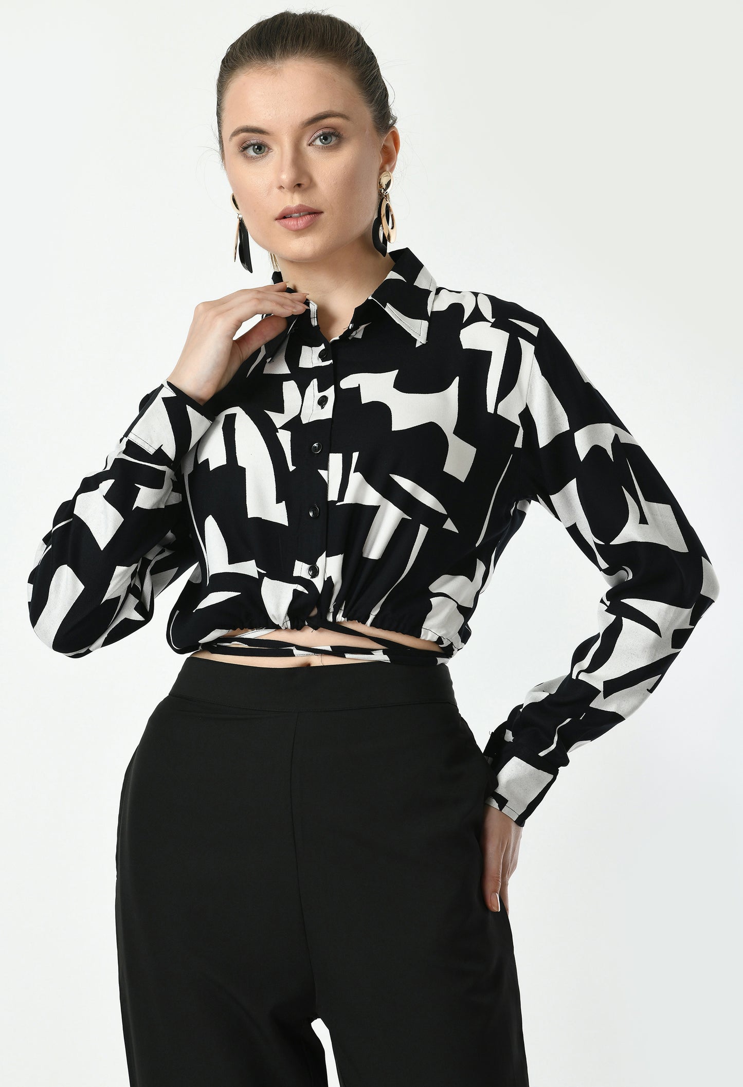 Womens Stylished Waist Dori Crop Top