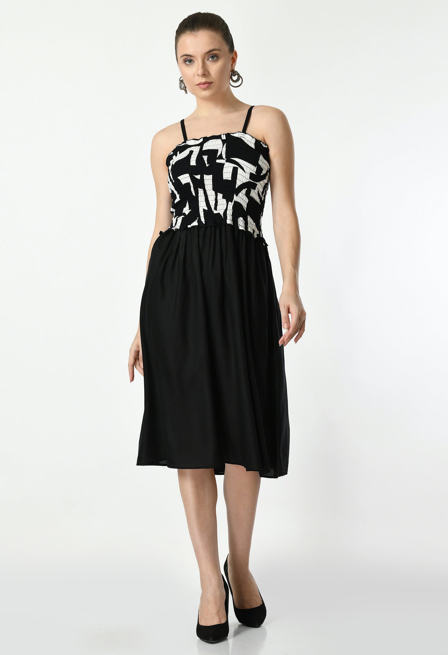 Women Fit & Flared Western Dress | Midi Dresses | Dress for Women | A line Dress | Western Dress | Latest Women Dress | Trendy Dress for Women's