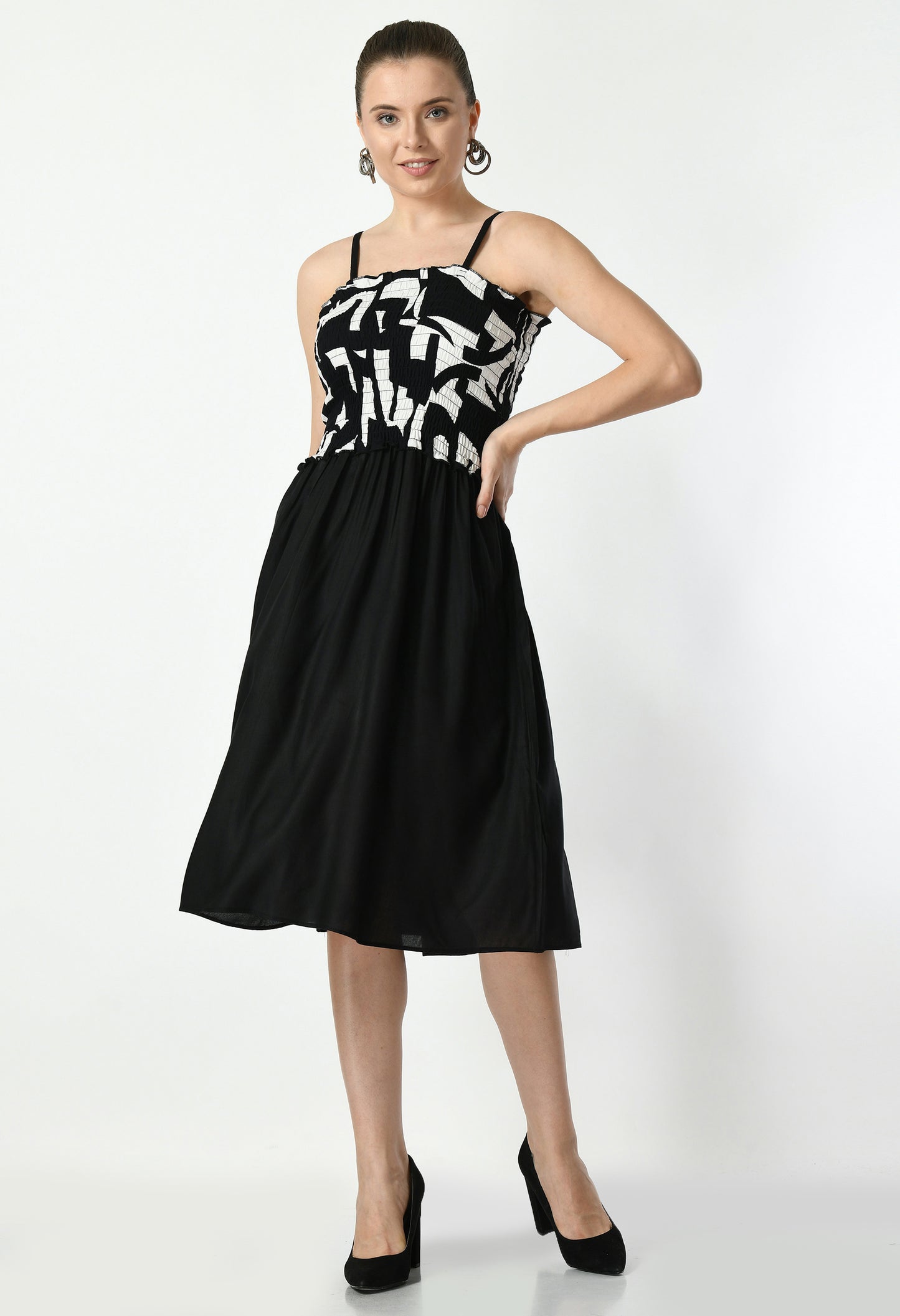 Women Fit & Flared Western Dress | Midi Dresses | Dress for Women | A line Dress | Western Dress | Latest Women Dress | Trendy Dress for Women's