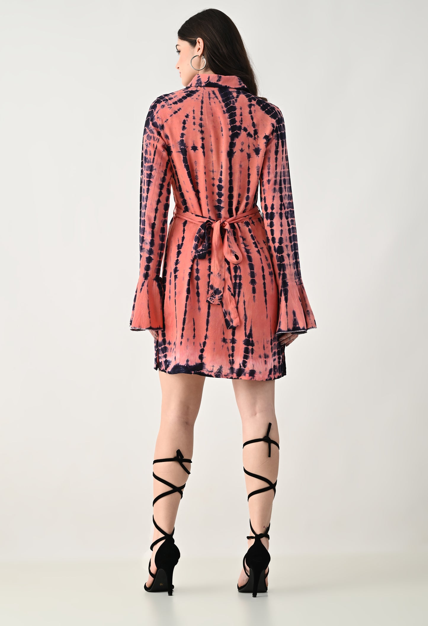 Women TIE-DYE Shirt Dress | Knee Length