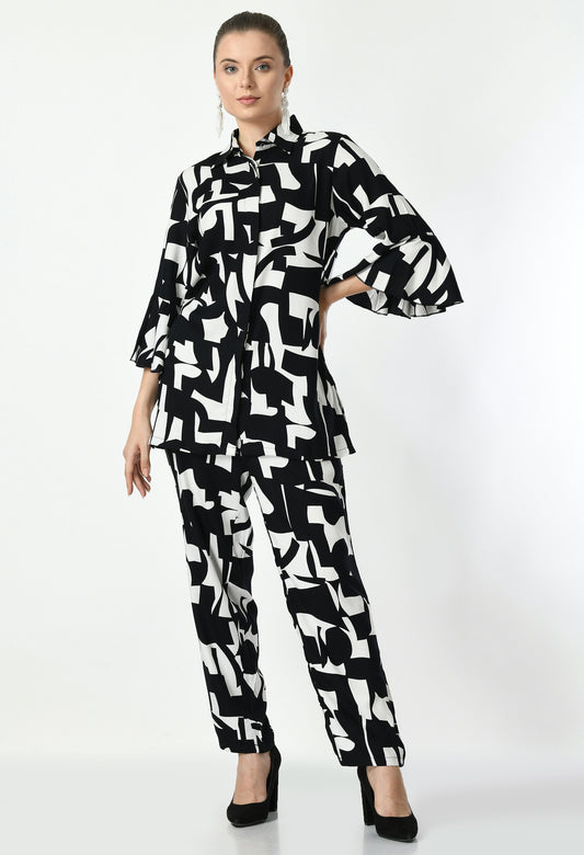 Women Co-Ord Set | Two Piece Suit Shirt & Pant